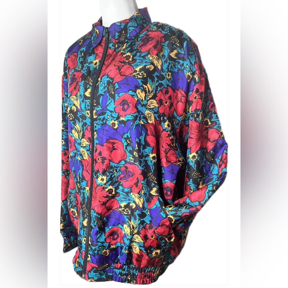 Oleg Cassini • Floral Bomber Jacket - silk
